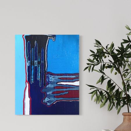 Akryl maleri BLUE af Anna Wolsgaard Munksø malet i 2021