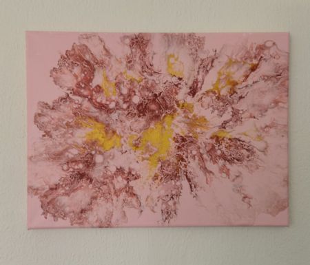 Akryl maleri Mild pink af Helena Haxvig malet i 2019