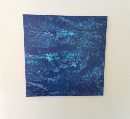 Akryl maleri Blue world af Helena Haxvig malet i 2020