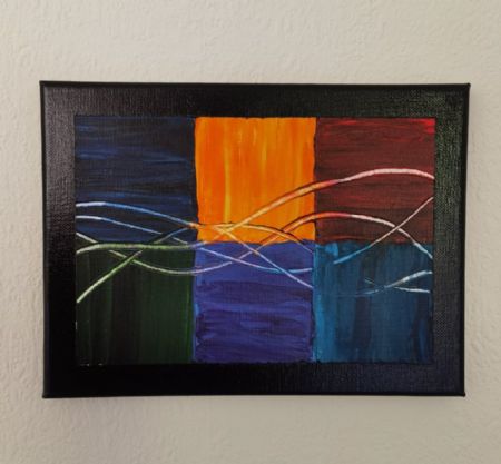 Akryl maleri Color waves (v1) af Helena Haxvig malet i 2021