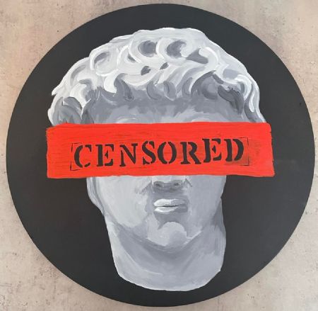 Akryl maleri Censored af KBM malet i 2022