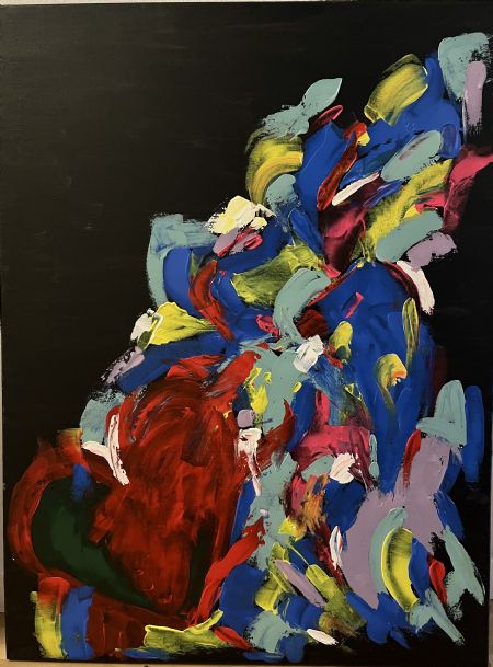 Akryl maleri Heart fibrillation af Helena Løfgren malet i 2021