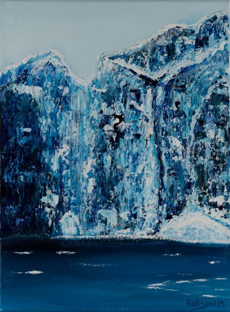 Akryl maleri Isbjerg af Art Korsholm Lene Korsholm malet i 