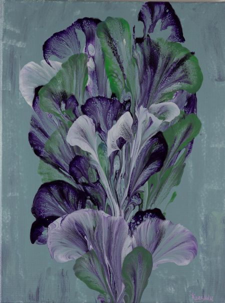 Akryl maleri FLOWER #2 af Art Korsholm Lene Korsholm malet i 