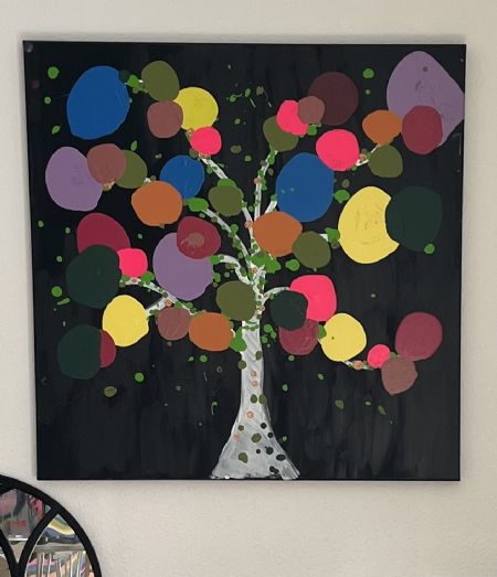 Akryl maleri Tree of moods af Helena Løfgren malet i 2022