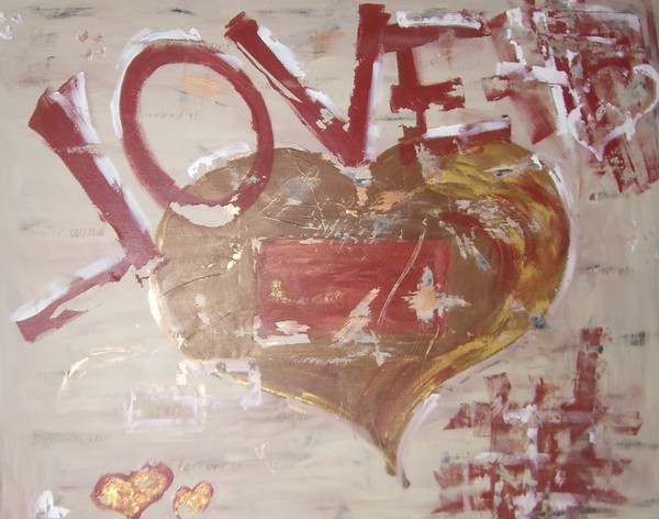 Akryl maleri Love af Manja Lykke malet i 2009