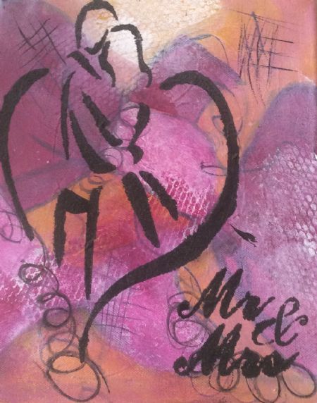 Akryl maleri Kærlighed af Winnie Huniche malet i 2020