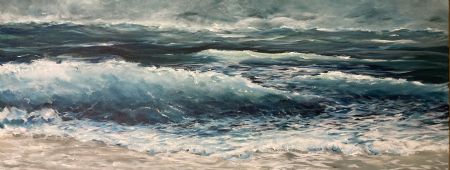 Akryl maleri Bølger.01 af Tatiana Rask malet i 2022