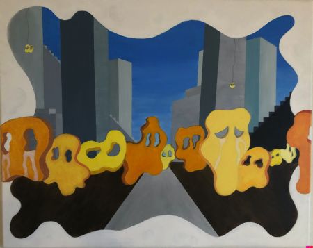 Akryl maleri Misfits af MBRANDT malet i 2022