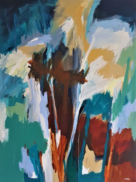 Akryl maleri 29-22 af Dorthea Williams malet i 2022