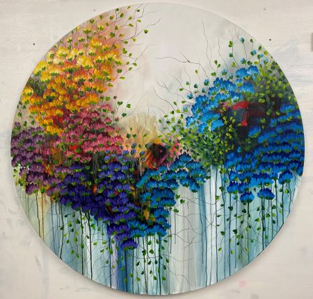 Akryl maleri Fun with flowers af Galleri EVIG malet i 2022