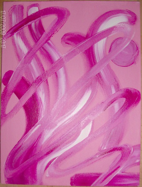  maleri Pink thinking. af Trine F. Riis malet i 2009