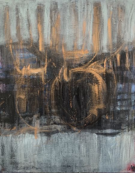 Akryl maleri Beyond surface 3 af Majken Sonne malet i 2022
