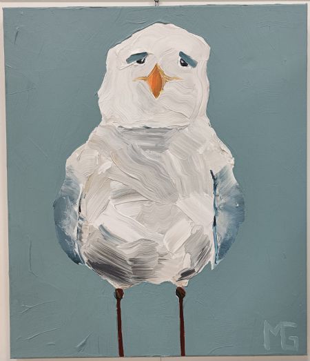 Akryl maleri Måge 4 -SOLGT- af Art by Gaarden malet i 2022