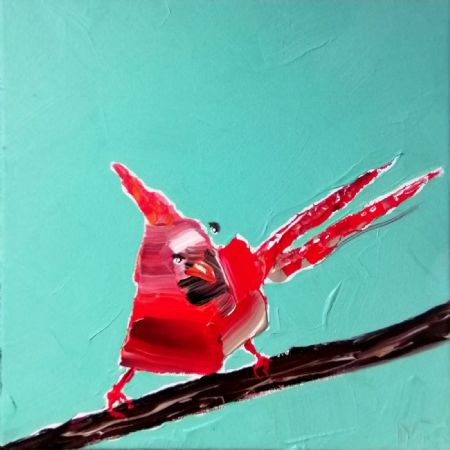 Akryl maleri Fugl 1 -solgt- af Art by Gaarden malet i 2021