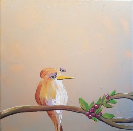 Akryl maleri Fugl 3 af Art by Gaarden malet i 2021