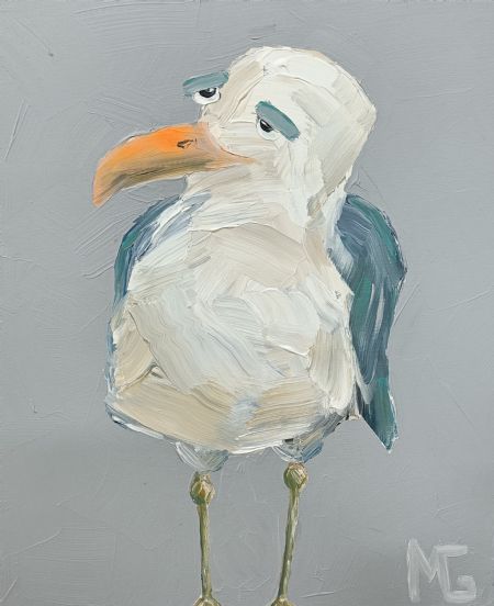 Akryl maleri Måge 6 af Art by Morten Gaarden malet i 2021