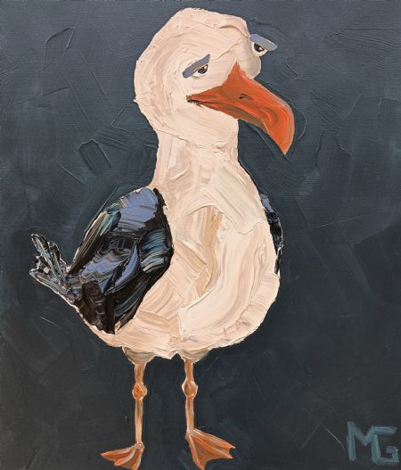 Akryl maleri Måge 2 - SOLGT (2022) af Art by Morten G malet i 2022