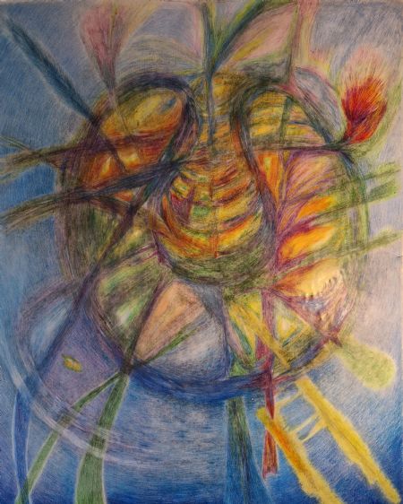 Kul maleri Yeshe 60 år af Yeshe Ann Moros malet i 2022
