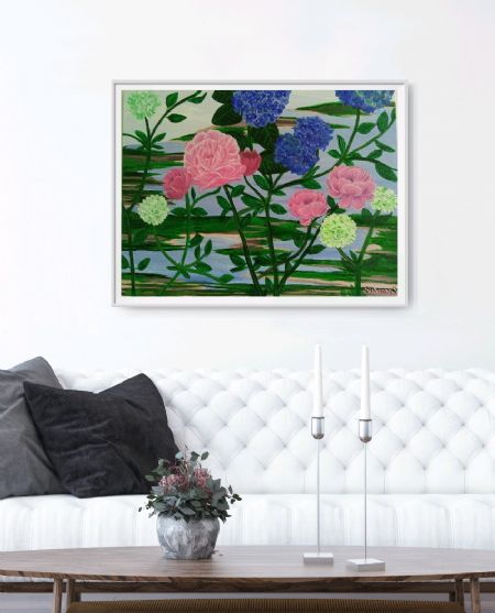 Akryl maleri Flora af Susanne Sørensen malet i 2022