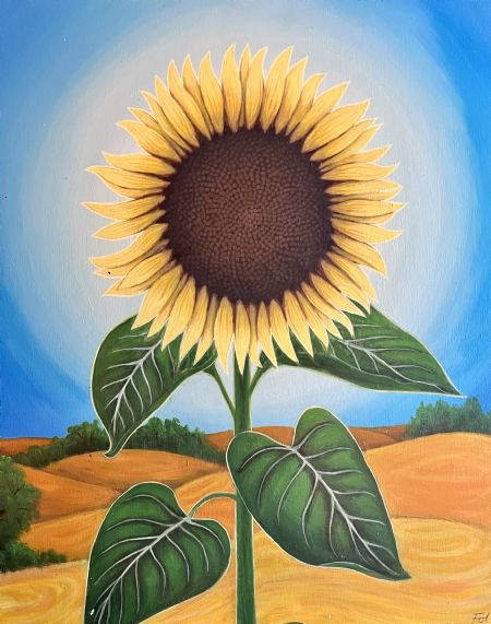 Akryl maleri Sunflower af Fol malet i 2019