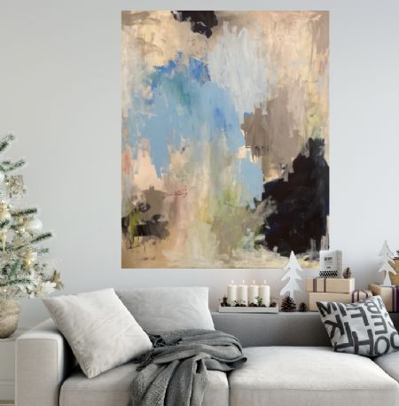 Akryl maleri Blue space af Anita majbrit Andersen malet i 2022