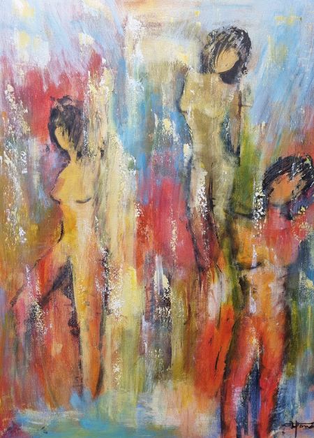 Akryl maleri The free woman 2a2 af Kjersti Havn malet i 2021