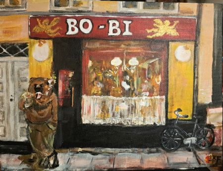 Akryl maleri BO-BI bar af Bruun Falck malet i 2022