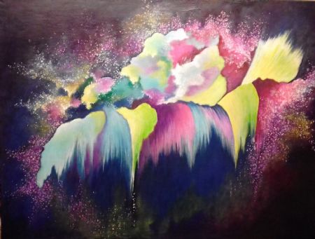 Akryl maleri Galaxy af Nadja Diers malet i 2021