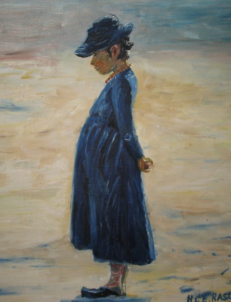  maleri Pigen ved vandet af engholm malet i 1979