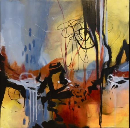 Akryl maleri BURNING FLAME af Dorrit Wagner malet i 