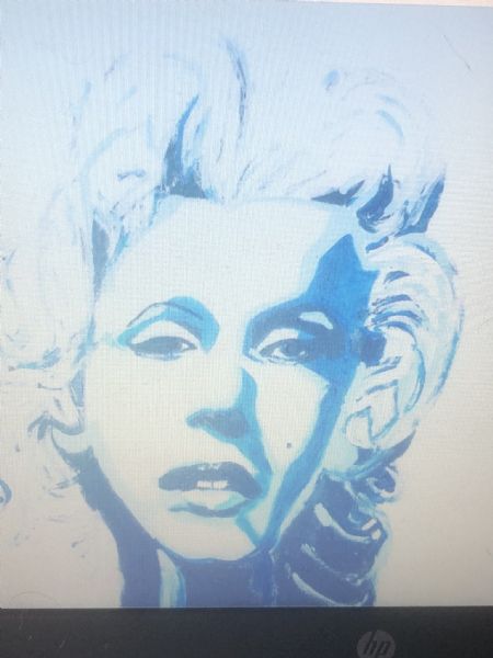 Akryl maleri Marilyn Monroe af kirstenbente pedersen malet i 2021
