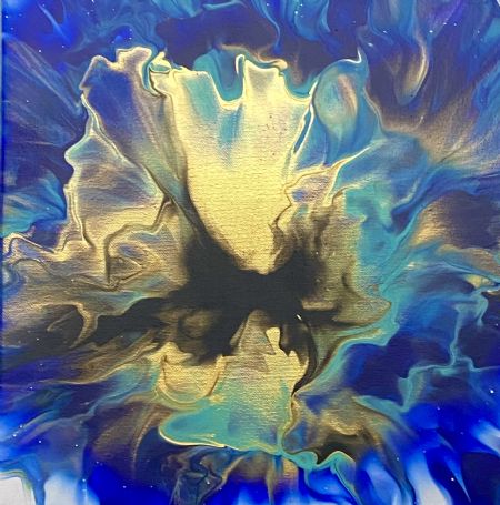Akryl maleri Deep flow of color af Charlotte Olsen malet i 2022