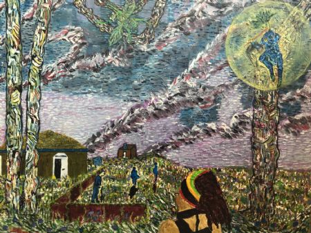Akryl maleri Trinidad + Eros af Adam Louis Diago malet i 2021