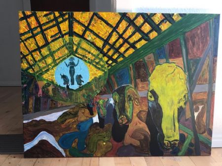 Akryl maleri Åbenbaring uden hysteri af Adam Louis Diago malet i 2020