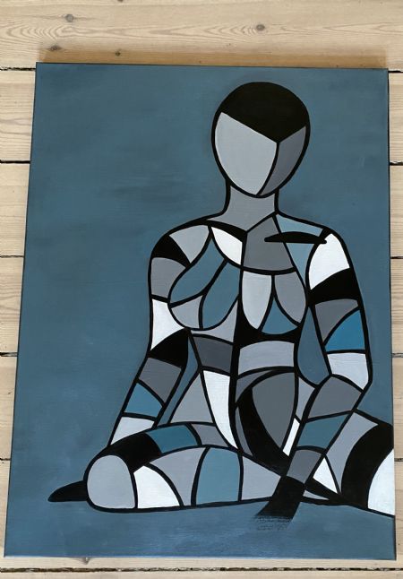 Akryl maleri Contemplation af Annette Mahoney malet i 2023