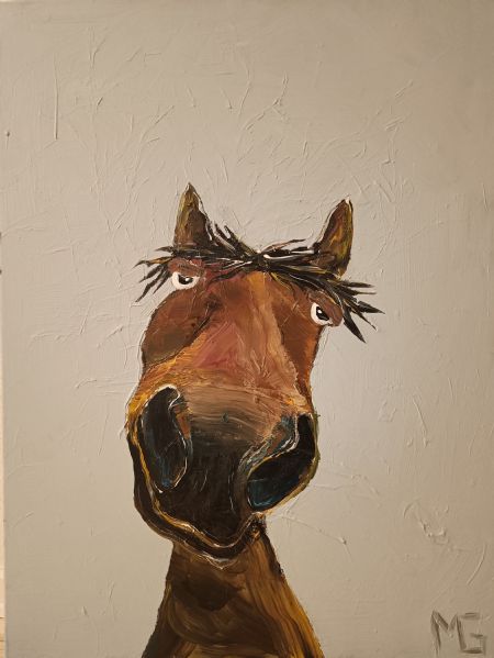 Akryl maleri Hest maleri -solgt- af Art by Morten Gaarden malet i 2023