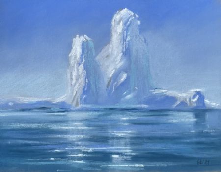 Blandede medier maleri Et isbjerg af Galina Landbo malet i 