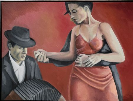 Olie maleri Tre til tango (2020) af Aurora Sea malet i 2020