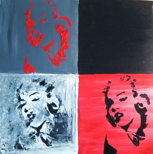 Akryl maleri marilyn monroe af SWinther malet i 2008