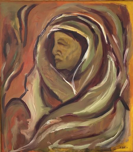 Blandede medier maleri “Shaman” af Anette Holt malet i 2001