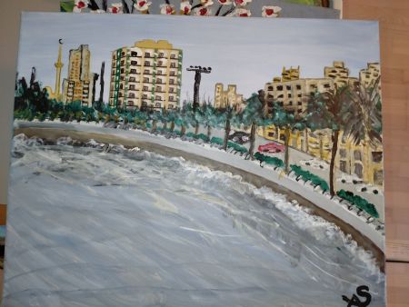 Akryl maleri Ajman Emirates af Sadedin Asanovski malet i 2023