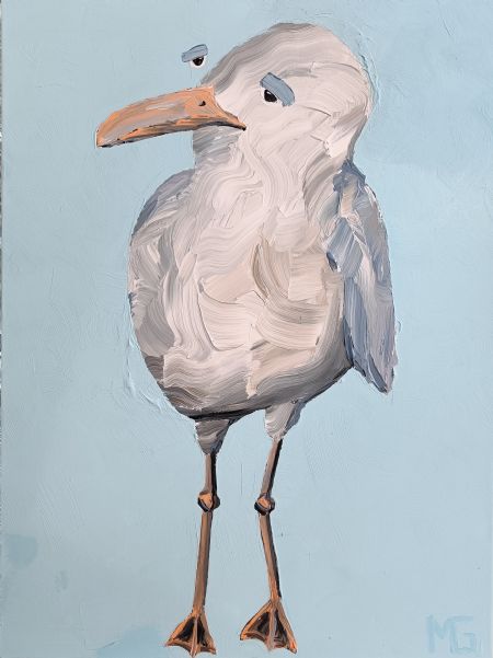 Akryl maleri Måge 10 - SOLGT- af Art by Morten Gaarden malet i 2023