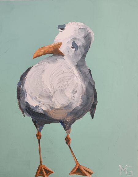 Akryl maleri Måge 11 - SOLGT - af Art by Gaarden malet i 2023