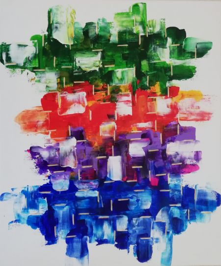Akryl maleri Rainbowish af J. Hansen malet i 2023
