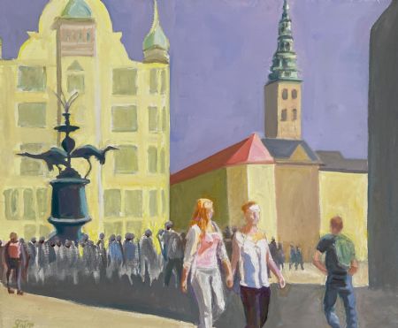 Olie maleri Storkespringvandet af Tym Andersen malet i 2019