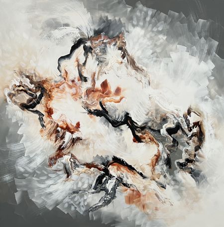 Akryl maleri FREE SPIRIT 34 af Art by Jannie Nyegaard malet i 2023