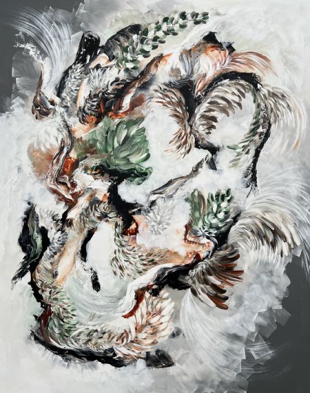 Akryl maleri FREE SPIRIT 32 af Art by Jannie Nyegaard malet i 2022