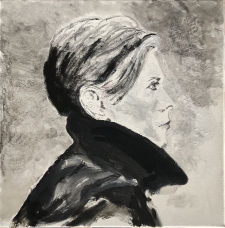 Akryl maleri David Bowie - Low af Alex Zichau Hertz malet i 2021