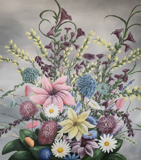 Akryl maleri Blomster bouquet af Eleonor Dan malet i 2022